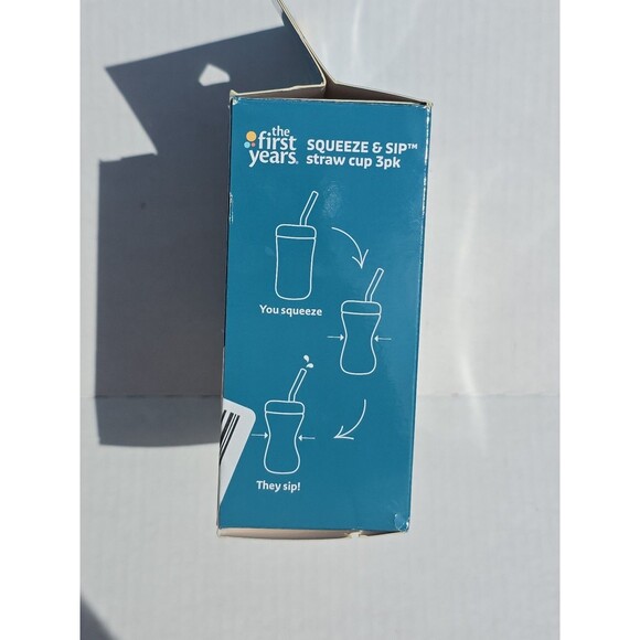 The First Years Squeeze & Sip Toddler Straw Cups 7 oz 3 Count Ages 6+ Months - Picture 4 of 5